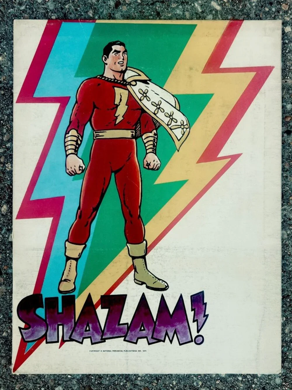 Vintage Shazam Pen-Tab Portfolio Folder DC Super Friends 1975